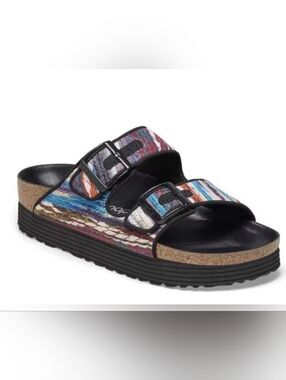 Birkenstock Papillio Arizona Platform Turqoise Stripe Shoes